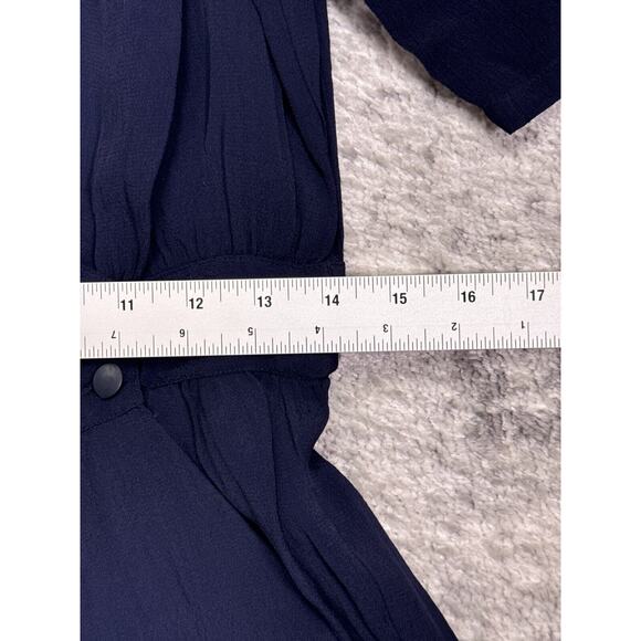 Sessun Dress Medium Womens Blue Cross Front Short Sleeve Mini - Picture 6 of 9